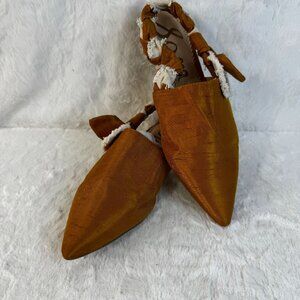 Sam Edelman Womens 7.5M Pointed Toe Flats Braided White Straps Rivers Mule